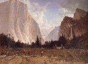 Thomas Hill Bridal Vell Falls,Yosemite oil on canvas